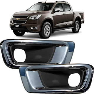 Par Moldura Farol De Milha S10 2012 2013 2014 2015 Com Aro Cromado em Oferta na Shopee