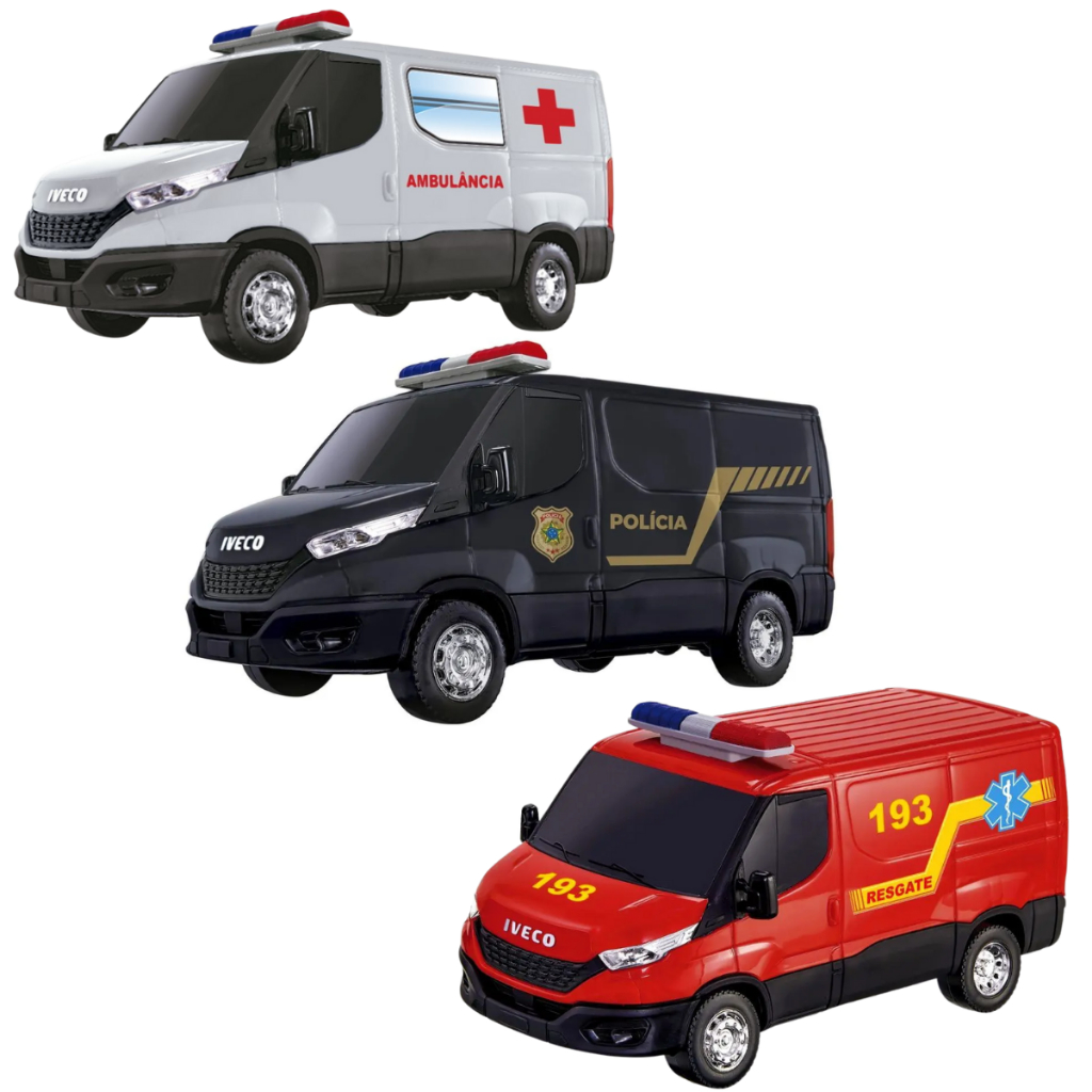Caminhão Iveco Daily Ambulância Resgate Polícia Brinquedo Infantil