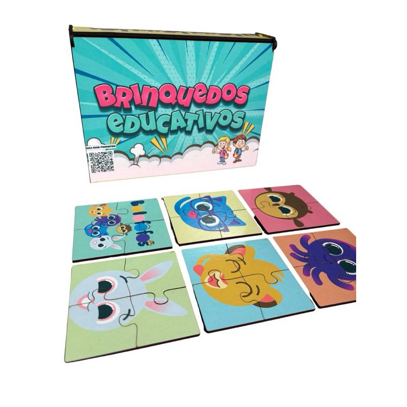 kit quebra cabeça 10cm 7 peças Bolofofos