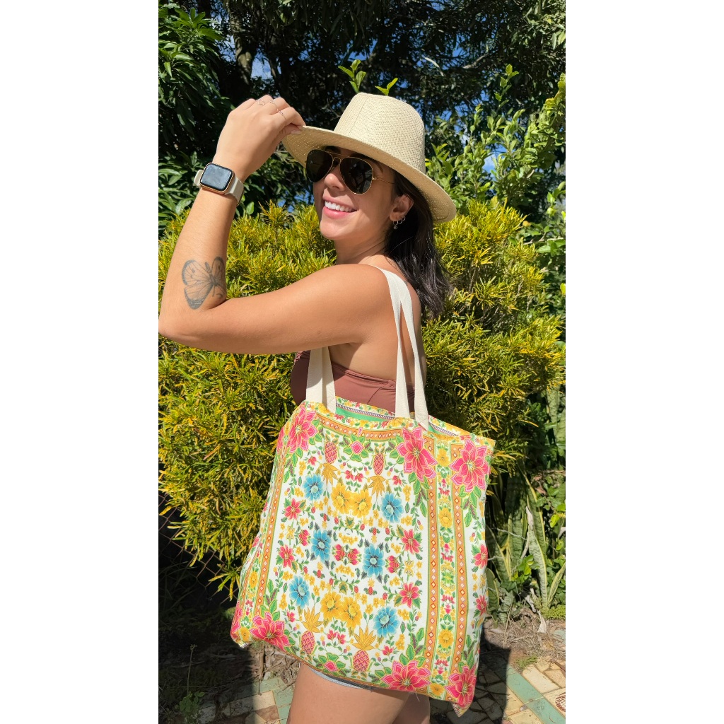 Sacola Ecobag Farm Bolsa Feminina Ecobag Moda Praia Estampadas Verão 2026