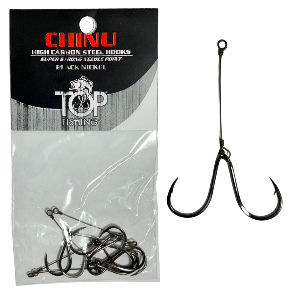 Kit Anzol Chinu Duplo Encastoado Rigido Com 5 UnidadesPara Pesca Piau Piapara Pacu Matrincha