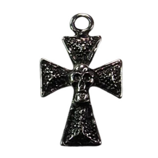 Pingente Cruz Niquel c/ Caveira M II - 2 Unidades em Oferta na Shopee