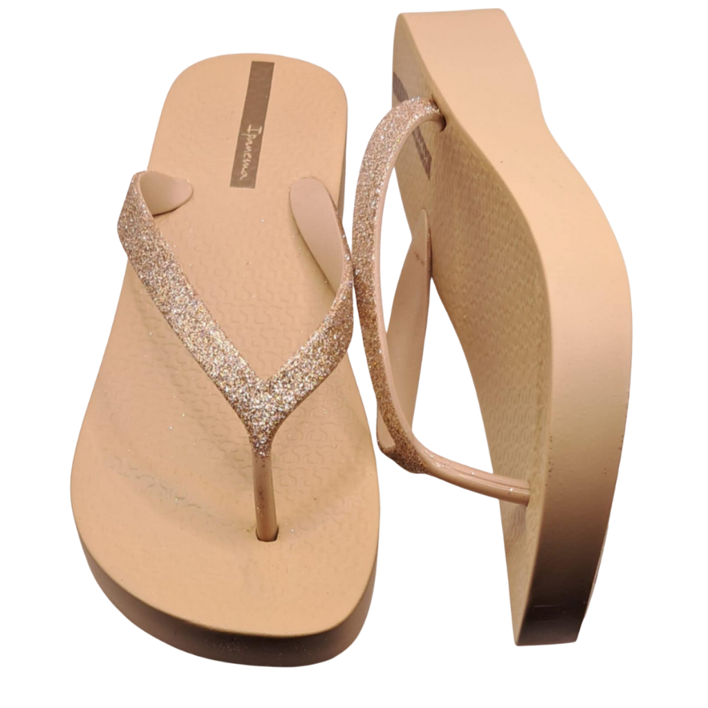 Tamanco Chinelo Ipanema Selfie Mesh Chic Glitter Salto 3,5cm Anabela Plataforma Confortável Feminino Esporao