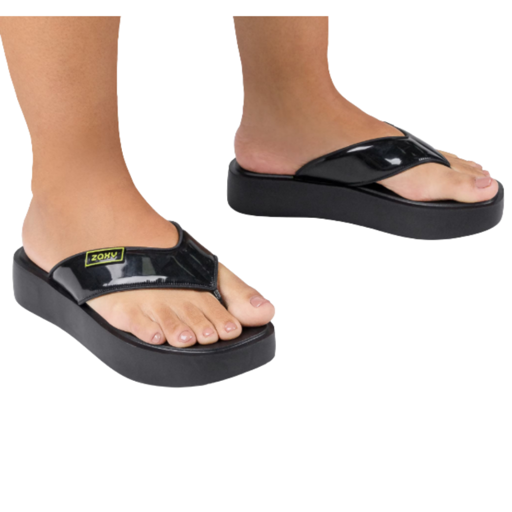Chinelo Tamanco Flatform 3,5cm Plataforma de Dedo Preta Trend Zaxy 19121 Hiper Leve Otima p/ Esporao