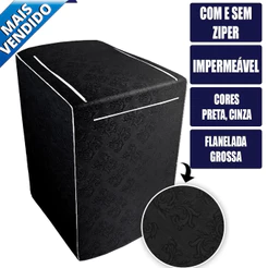 Capa de Máquina de Lavar Impermeável Todos Tamanhos e Marcas Electrolux Brastemp Consul Preta