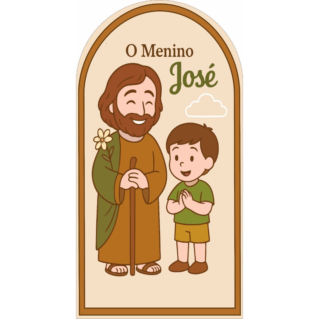PAINEL DE FESTA O MENINO JOSÉ E JOÃO JESUS EM TECIDO SUBLIMADO