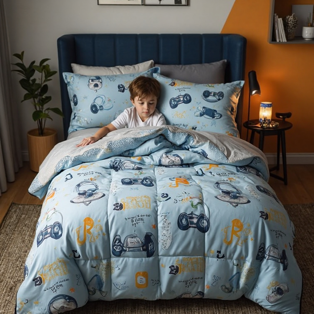 Edredom Coberdrom Infantil Solteiro Dupla Face Bouti Kids com Manta Flannel e Sherpa