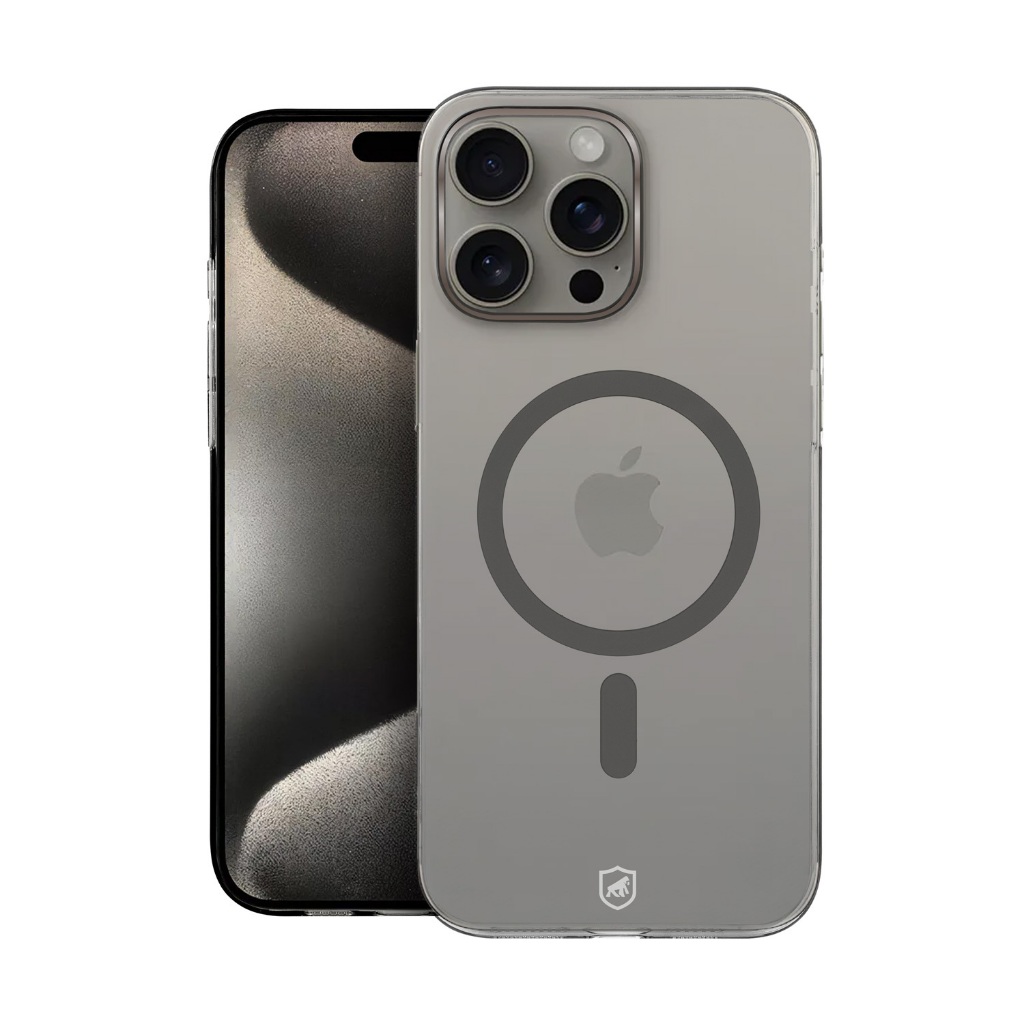 Capa Case Capinha p/ iPhone 15 Pro Max - Crystal Slim Magsafe - NÃO AMARELA - Titanium - Gshield em Oferta na Shopee