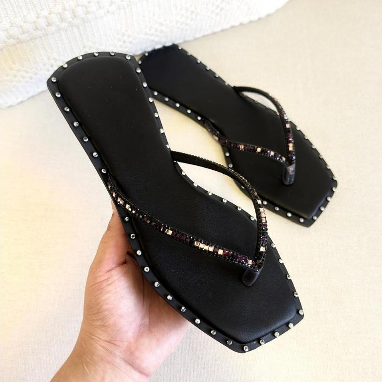 Chinelo Rasteira Strass Feminino Macia Leve Confortável Promoção Lançamento Sandália Moda Fashion