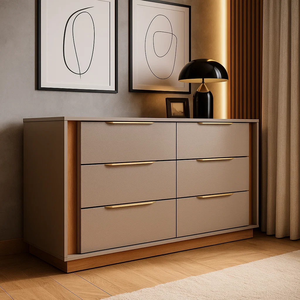 Cômoda 6 Gavetas Grande para Quarto Casal – Organizador de Roupas Moderno