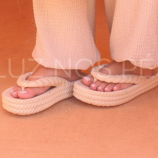 Chinelo Trançado Plataforma Casual Oficial