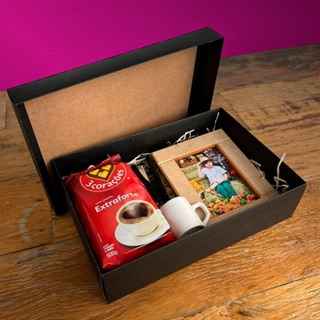 KIT 5~10 - Embalagem para Presente - Caixa Preta Branca Kraft Personalizável 35x24cm (Base) x9cm (Alt.) - Kits, Presente em Oferta na Shopee