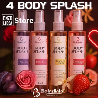 4 unid Body Splash Bio Instinto Perfume Corporal 130mL Ameixa Bele Rose Morango Vanilha Colônia splash em Oferta na Shopee