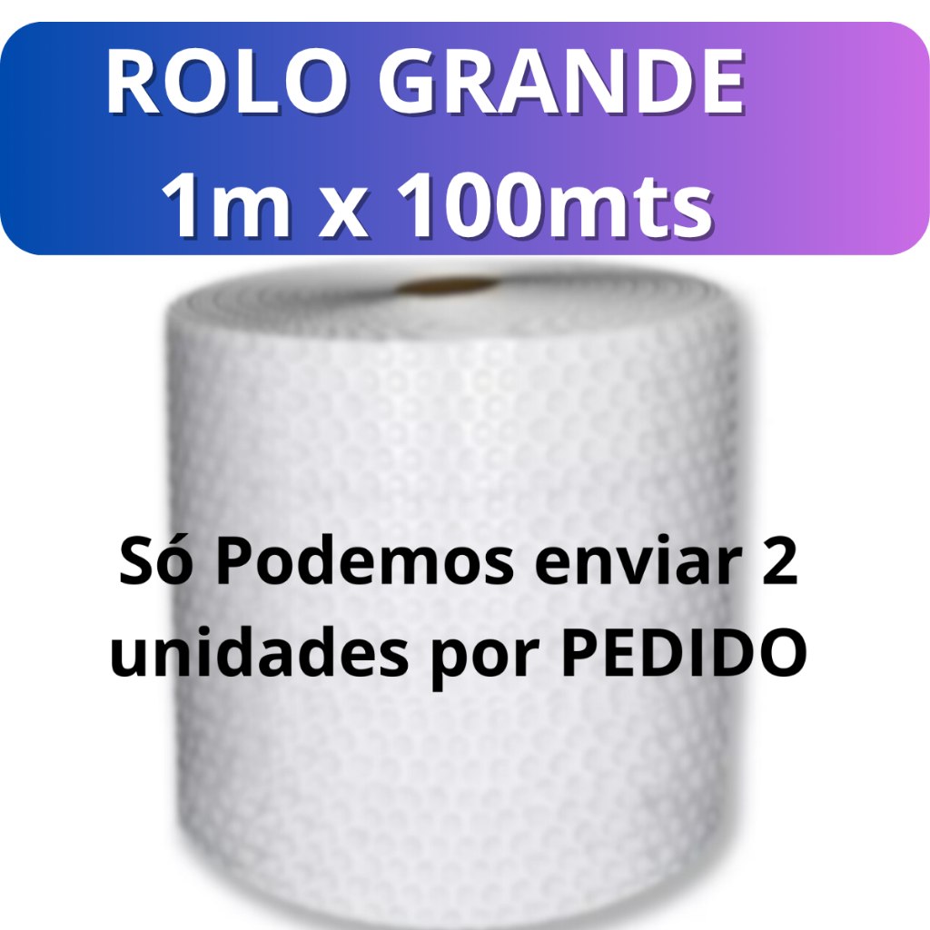 Plástico Bolha 1m x 100 Metros E-commerce 25 Micras Bolha Mudança