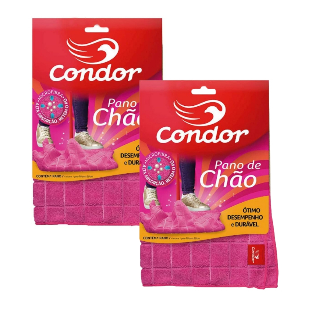 Kit 2 Panos de Chão 70x50 Grande para Limpeza Geral Pisos Janelas em Microfibra Condor 1676 em Oferta na Shopee