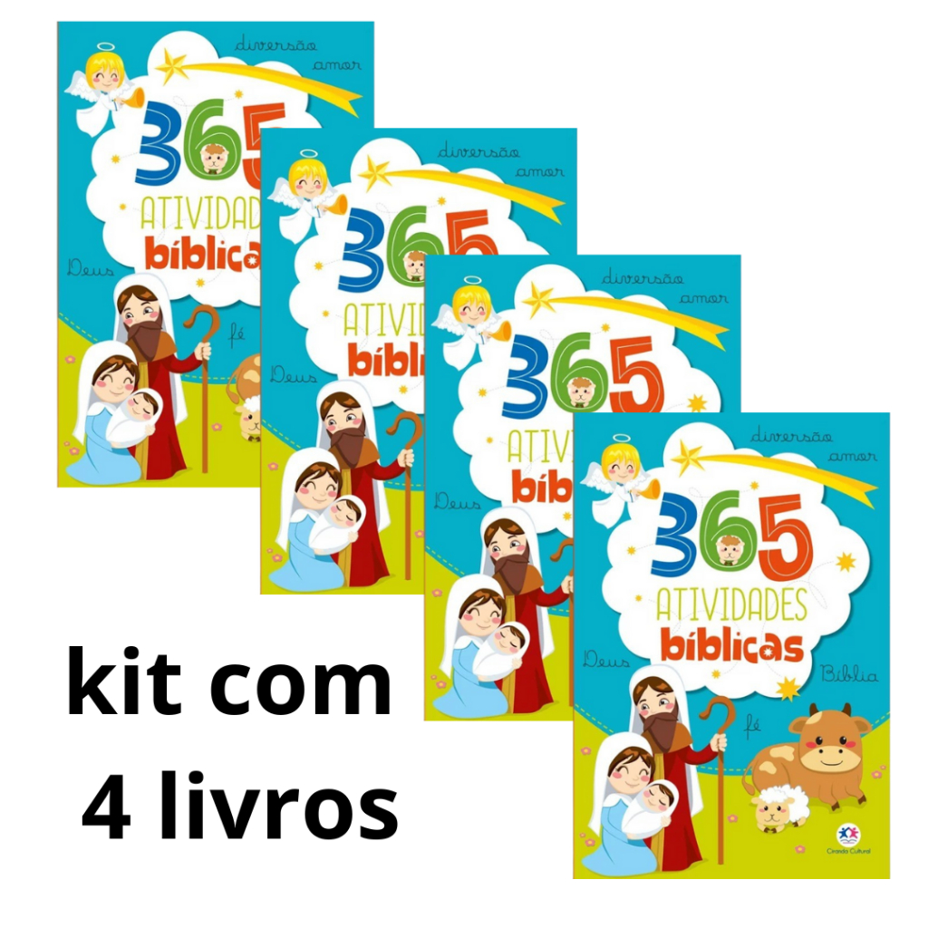 KIT COM 4 Llivros 365 Atividades Bíblicas - Ciranda Cultura em Oferta na Shopee