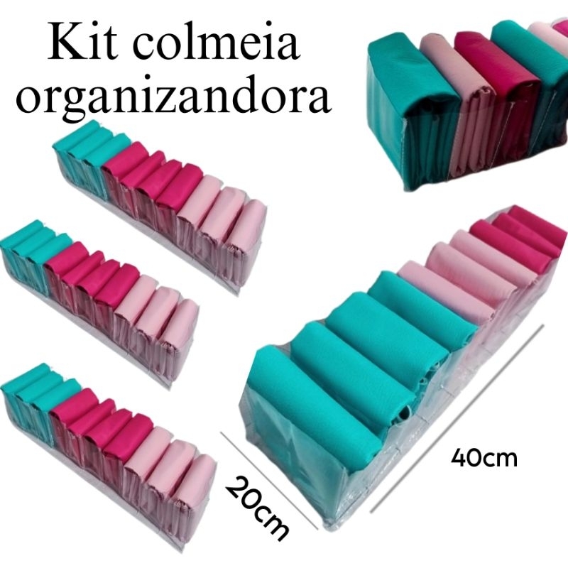 kit com 10 colméias organizandora M 20x40cm. organização de armários closet e gavetas.