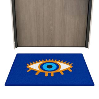 Tapete Capacho Porta Entrada Macio Antiderrapante Proteção Olho Grego Sala Quarto Cozinha Azul Luxo em Oferta na Shopee