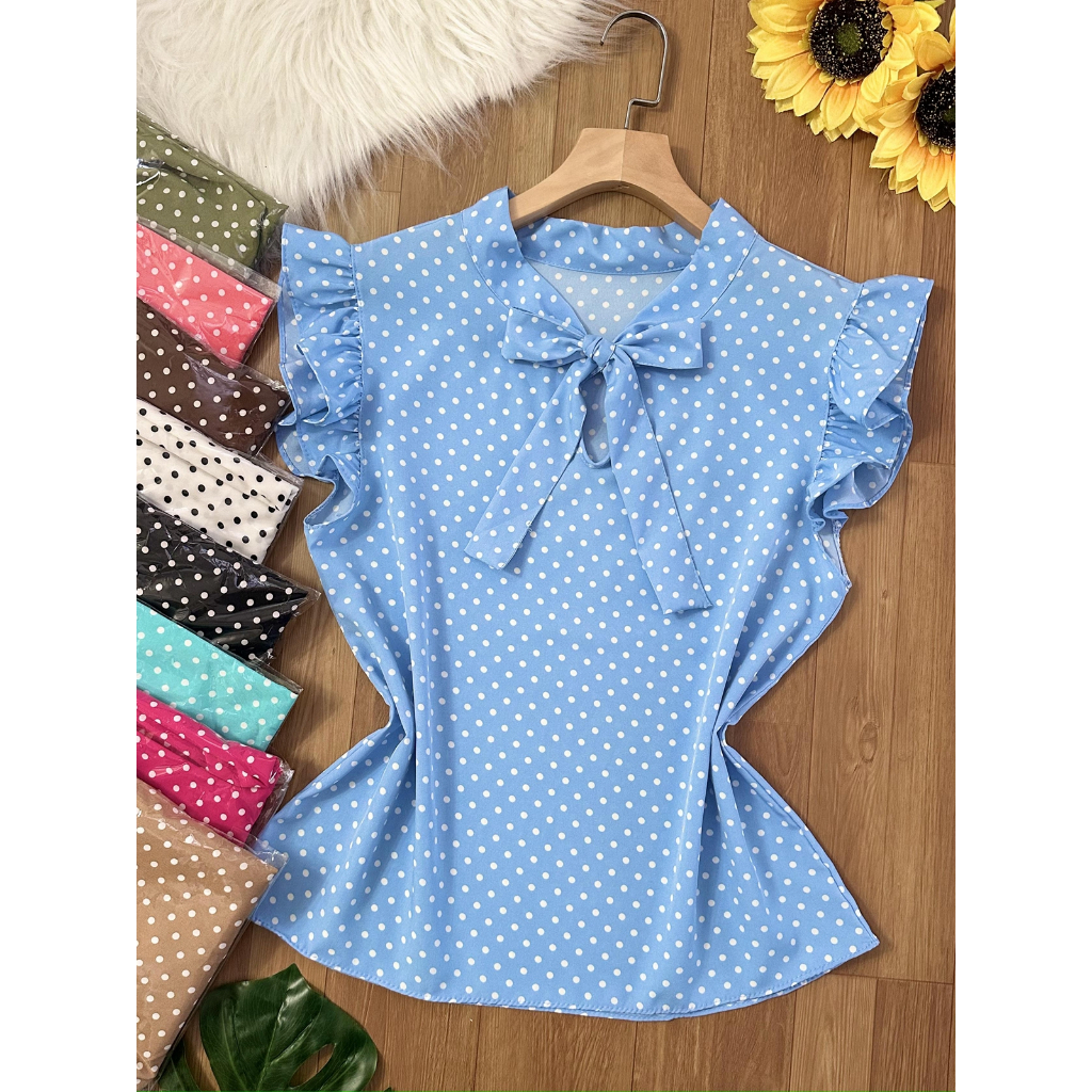 blusa listar/bolinha/liso/xadrez de moda feminina 0251-1 ou 0251-2