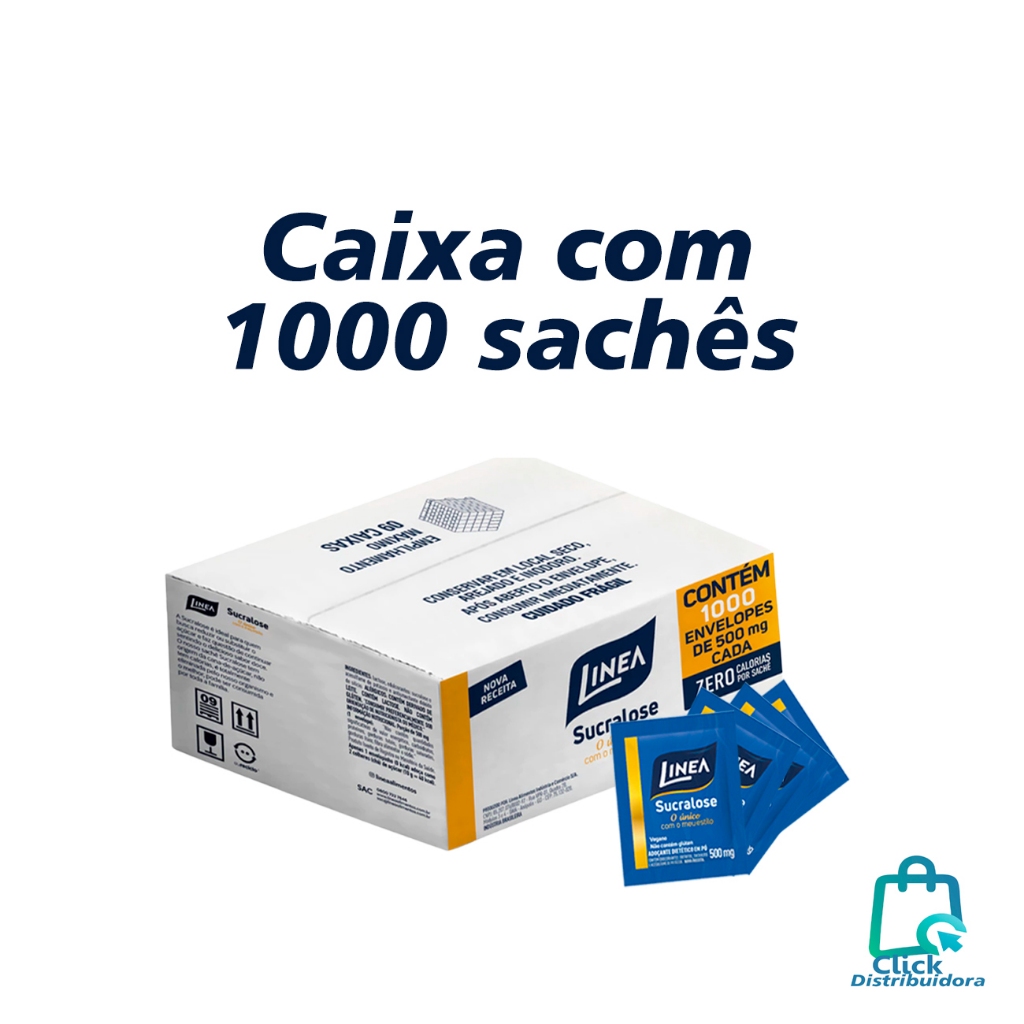 Adoçante sachê Sucralose em pó Linea 1.000 unidades 500mg cada em Oferta na Shopee