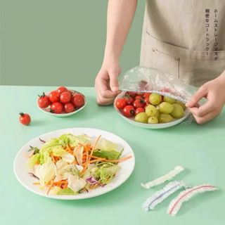 Kit Com 100/200/300 pelicula protetora alimentos Tampas De Plástico transparente /COLORIDA descartável em Oferta na Shopee