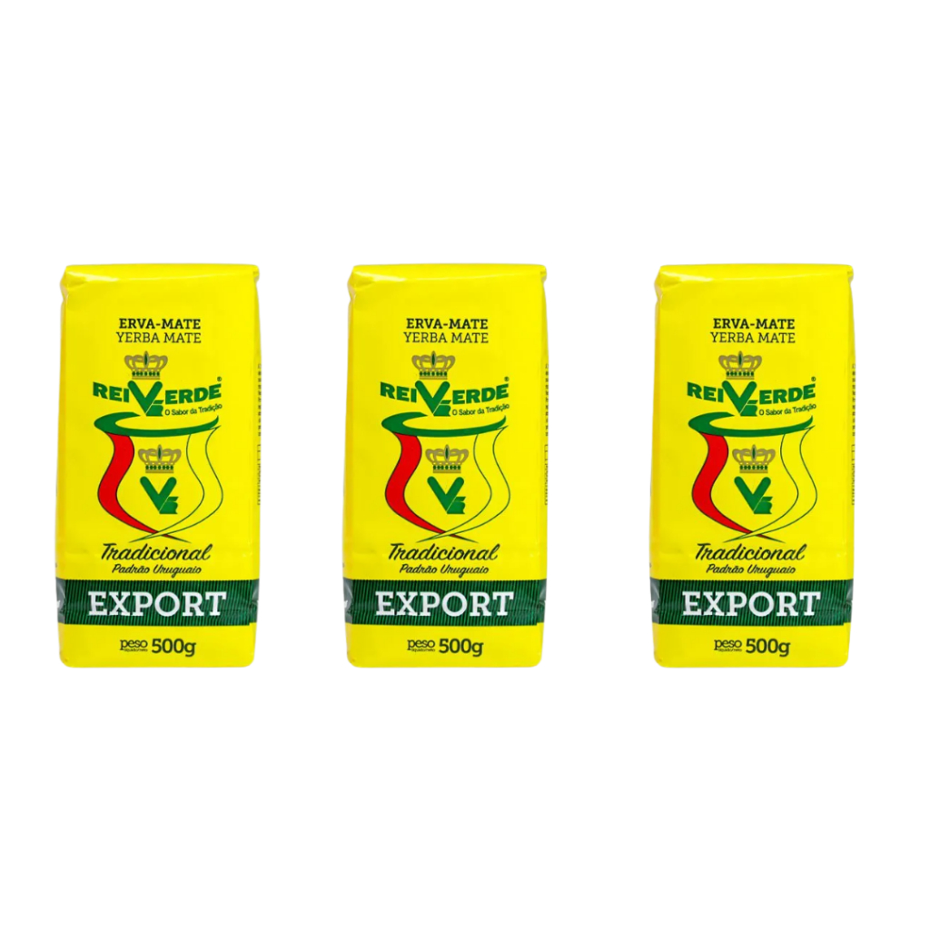 kit com 3 Erva-Mate Rei Verde Export 500g padrão uruguaio erva mate chimarrão