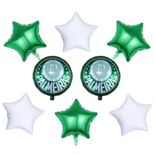 Kit c/ 8 Balão Palmeiras Verdão Palestra Alviverde SEP Branco e Verde 45 cm Aniversário Decoração em Oferta na Shopee