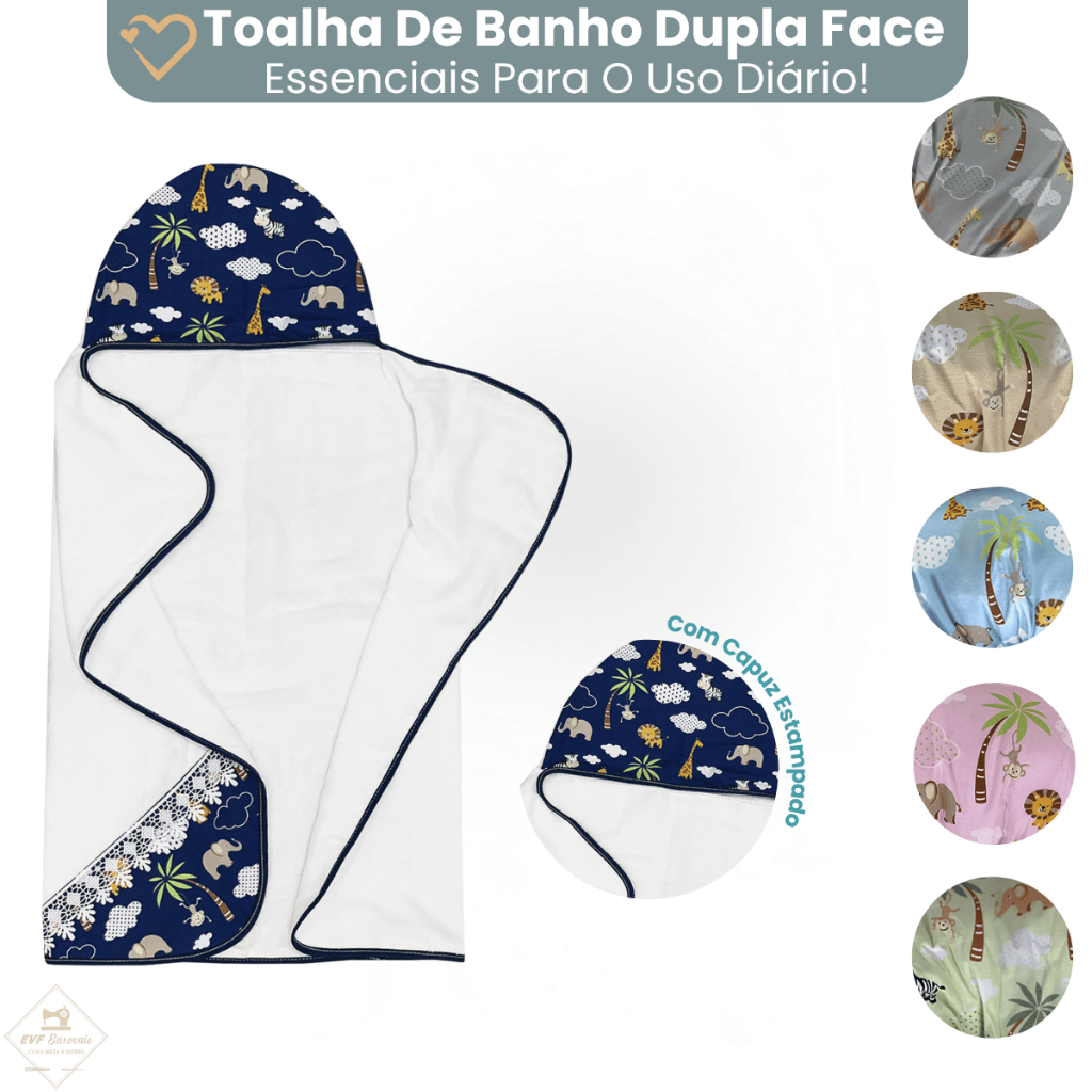 Toalha de Banho de bebê com Capuz Bebê Forro Fralda Felpudo 100% Algodão 90 x 70 Menino Menina