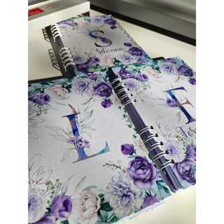 Caderno A5 Floral personalizado com inicial e nome VIOLETA em Oferta na Shopee