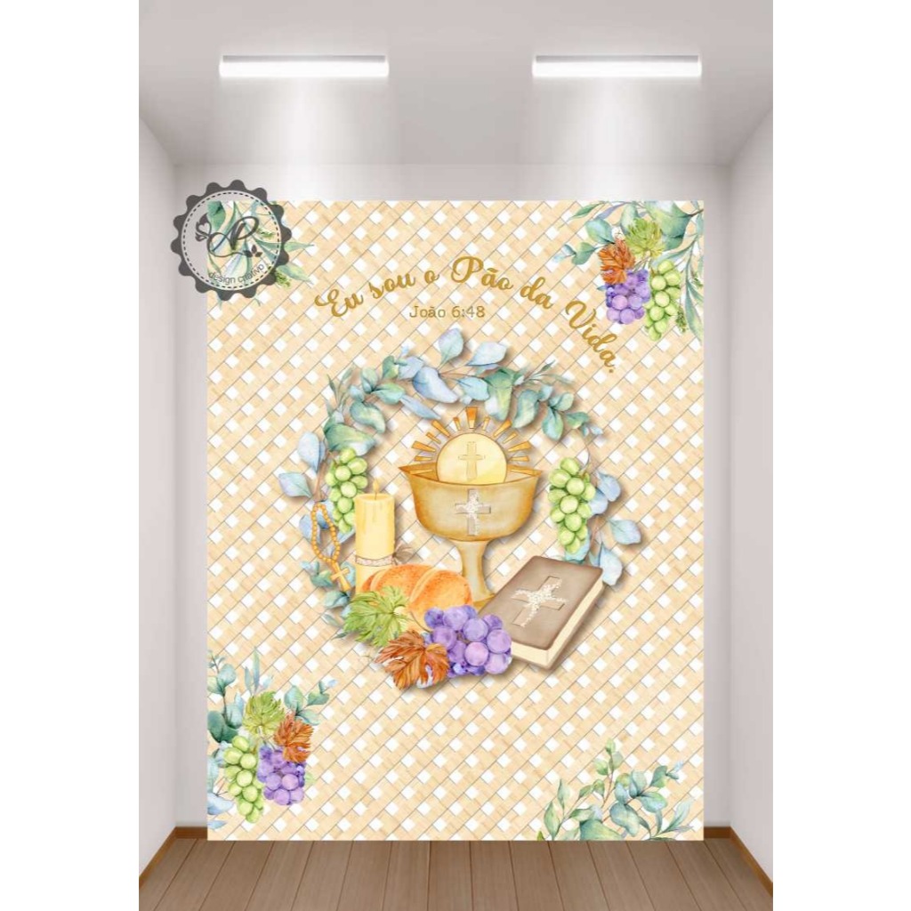 Painel lateral tecido sublimado VERTICAL 2m (A) x 1,7 (L) EUCARISTIA em Oferta na Shopee