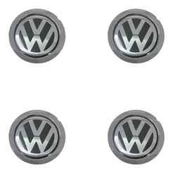 Jogo Calota Calotinha Tampa Central Roda Brw 380 Cromada Emblema Vw