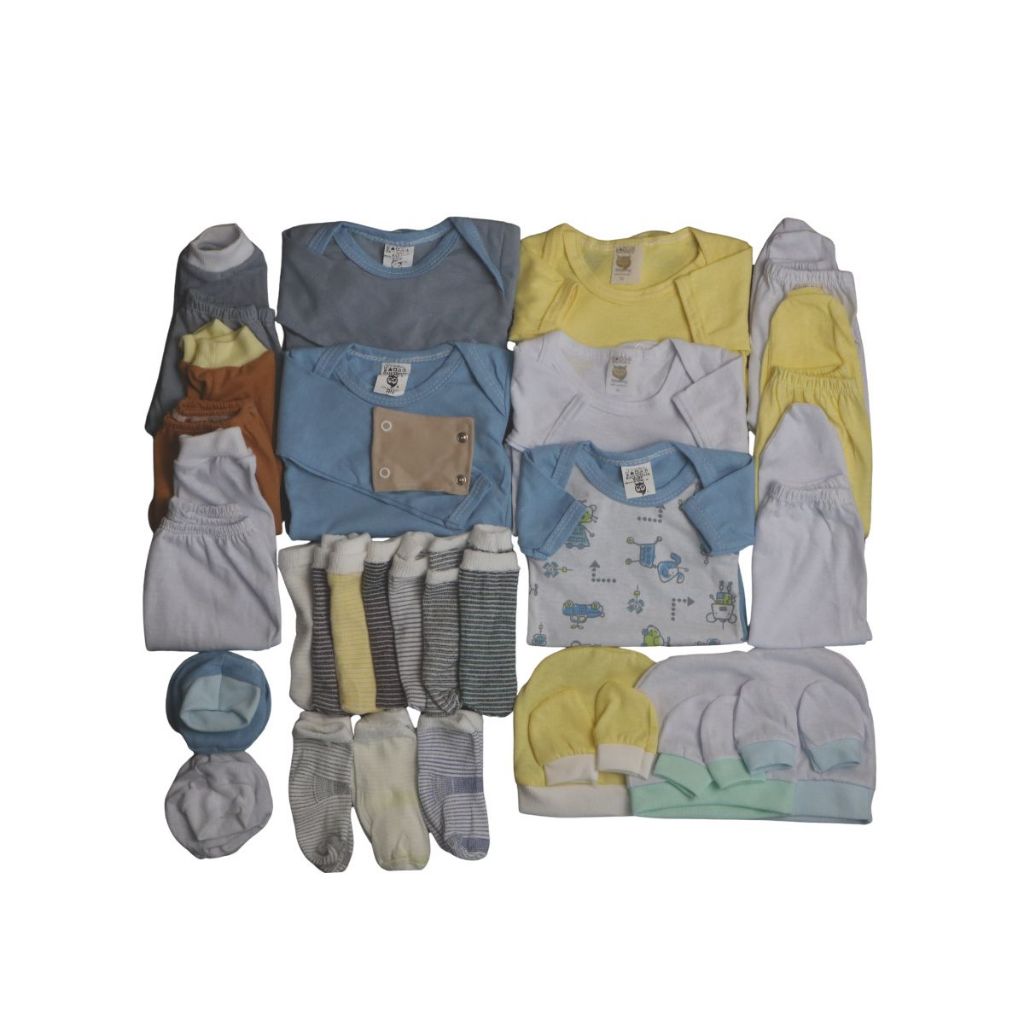 Kit 30 Peças Enxoval Bebê Body Mijão Meia Touca e Luva Maternidade
