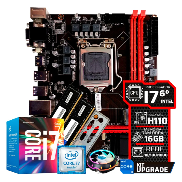 Kit Upgrade Intel Core I7 6700 Ddr4 16gb Placa Mãe H110