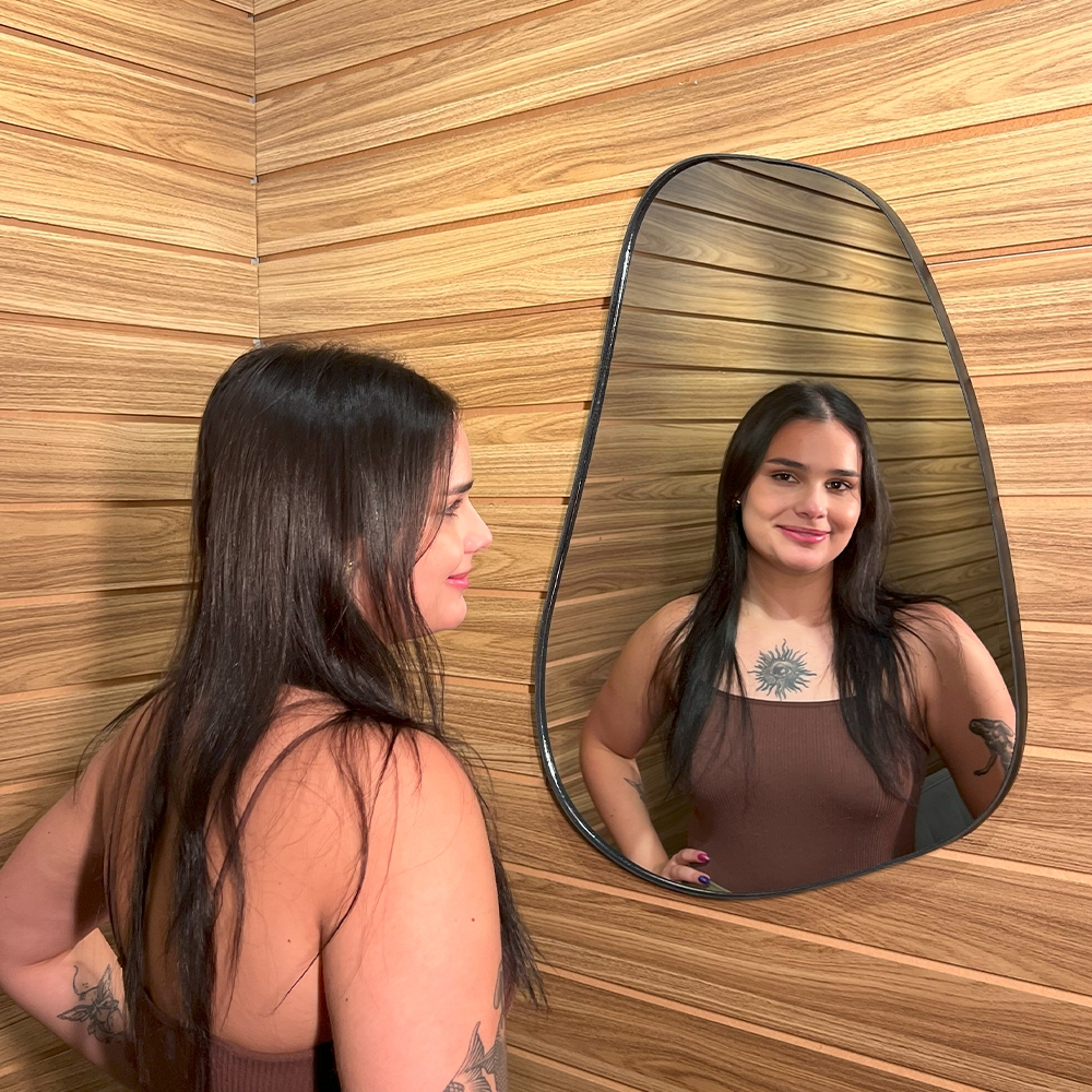 Espelho Organico Moscou 53X73 cm – Design Moderno e Sofisticado  salas, quartos, banheiros e halls em Oferta na Shopee