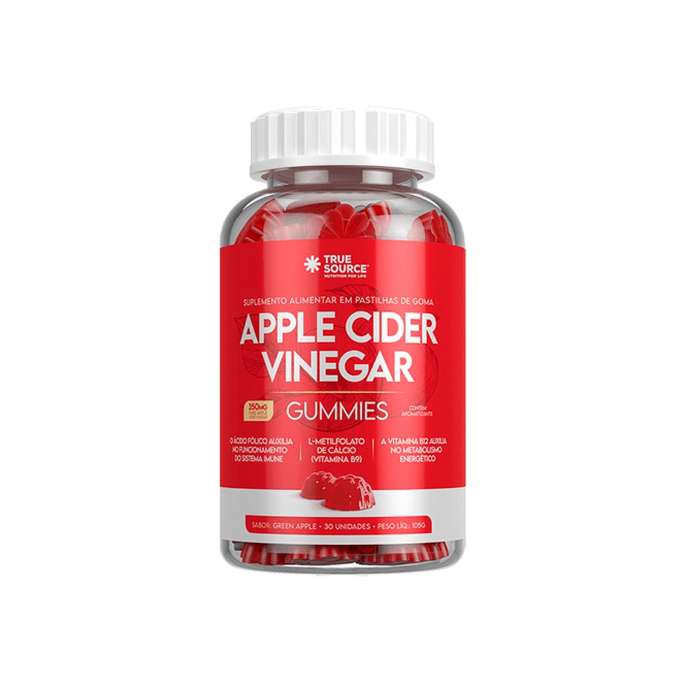 Gummy Apple Cider Vinegar - Vinagre de Maça - 30 Gomas - True Source