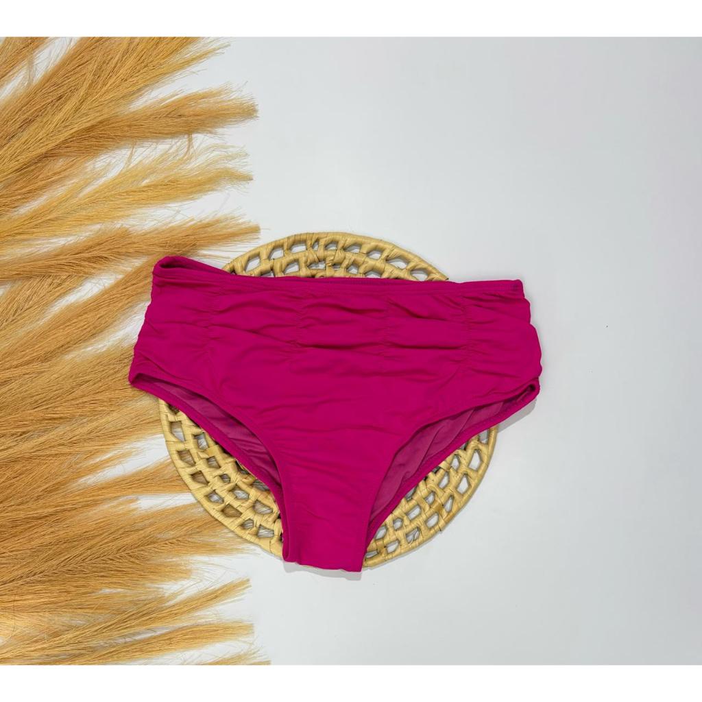 biquini Calcinha hot pants neon cintura Alta Plus Size Drapeada Biquíni