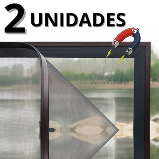 Kit 2 Telas Mosquiteira Magnetica Para Janela Com Imã Anti Mosquitos 180x150