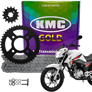 Kit Relacao Tracao Transmissao Honda Cg Titan Fan 160 2016 2017 2018 2019 2020 2021 2022 Com Retentor Original Kmc em Oferta na Shopee