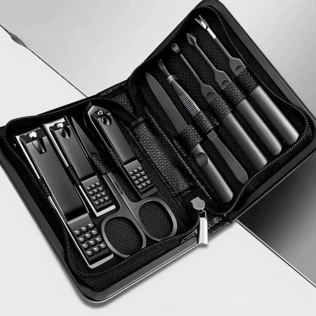 Kit Cortador de Unha 9 em 1 Profissional – Manicure e Pedicure Completo| Portátil