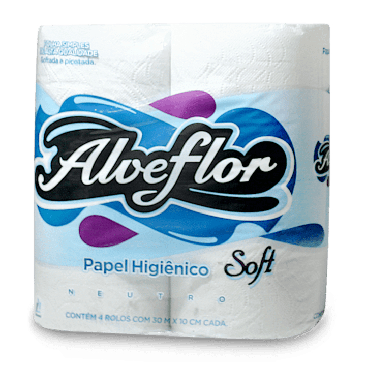 Kit Fardo 64, 32, 16 e 8 Papel Higiênico Alveflor ou Delicate Neutro FOLHA SIMPLES - 30m