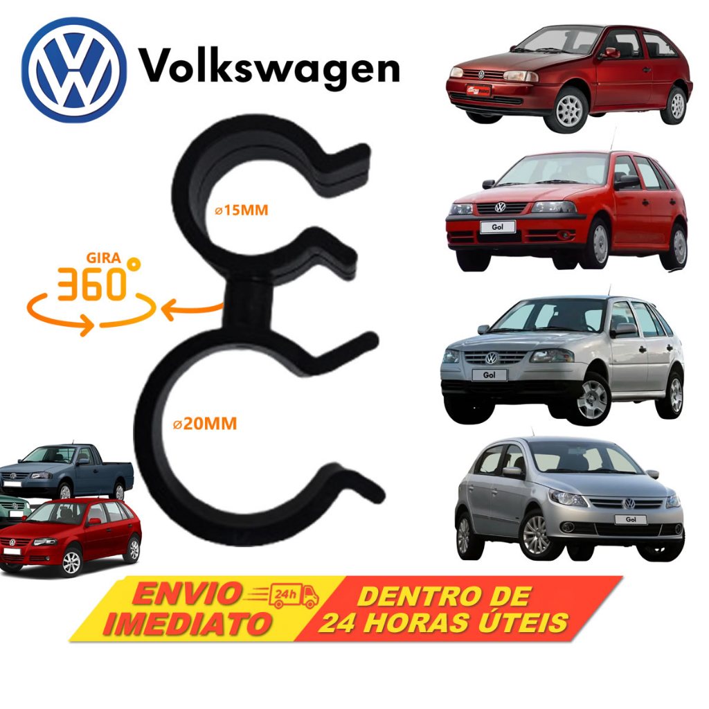 Grampo Presilha de Fixação Mangueiras Volkswagen Gol Parati Saveiro G2 G3 G4 20x15mm Meio Gira 360º em Oferta na Shopee