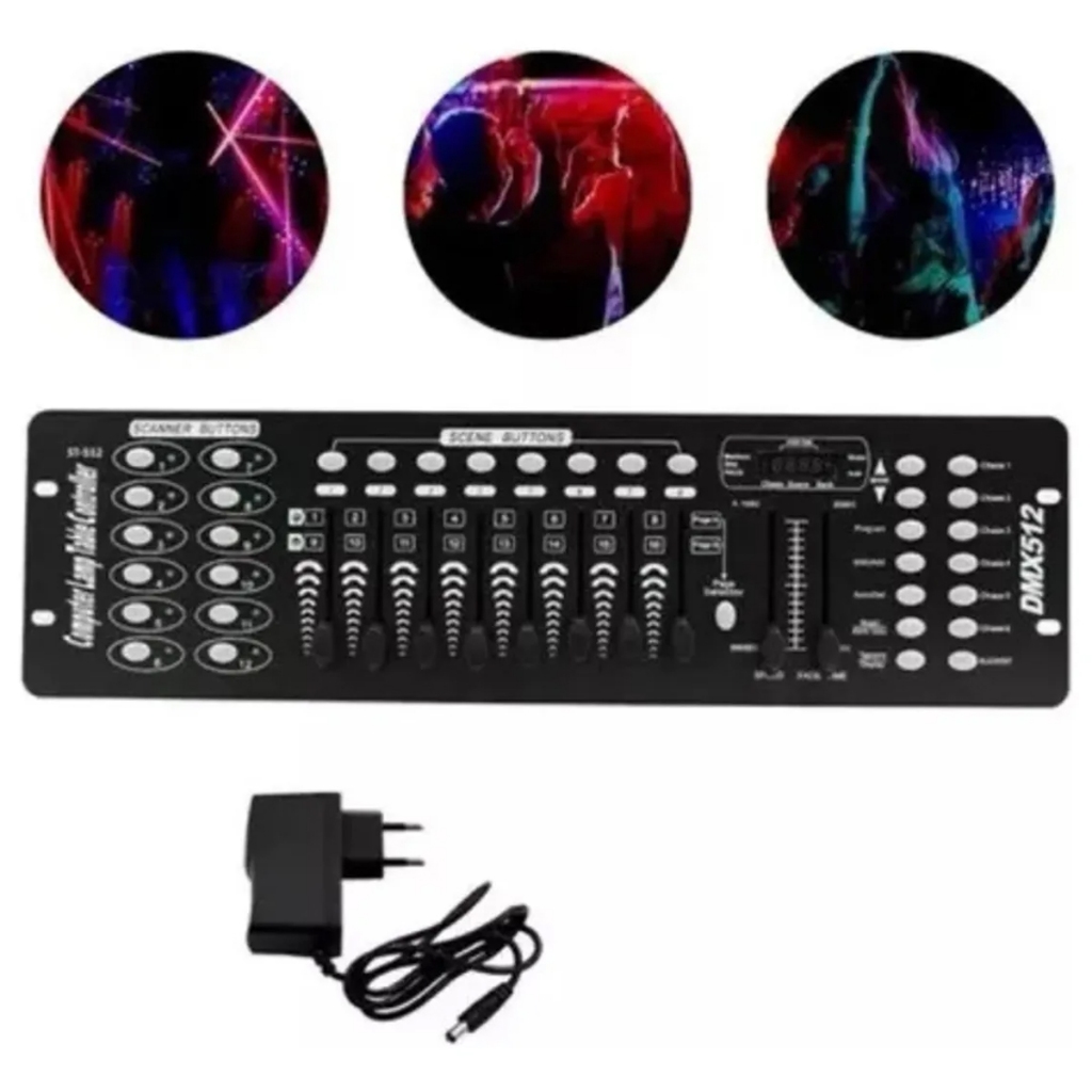 Mesa Dmx 512 Operator 1 Prof 192 Cenas Strobo Moving Canhão