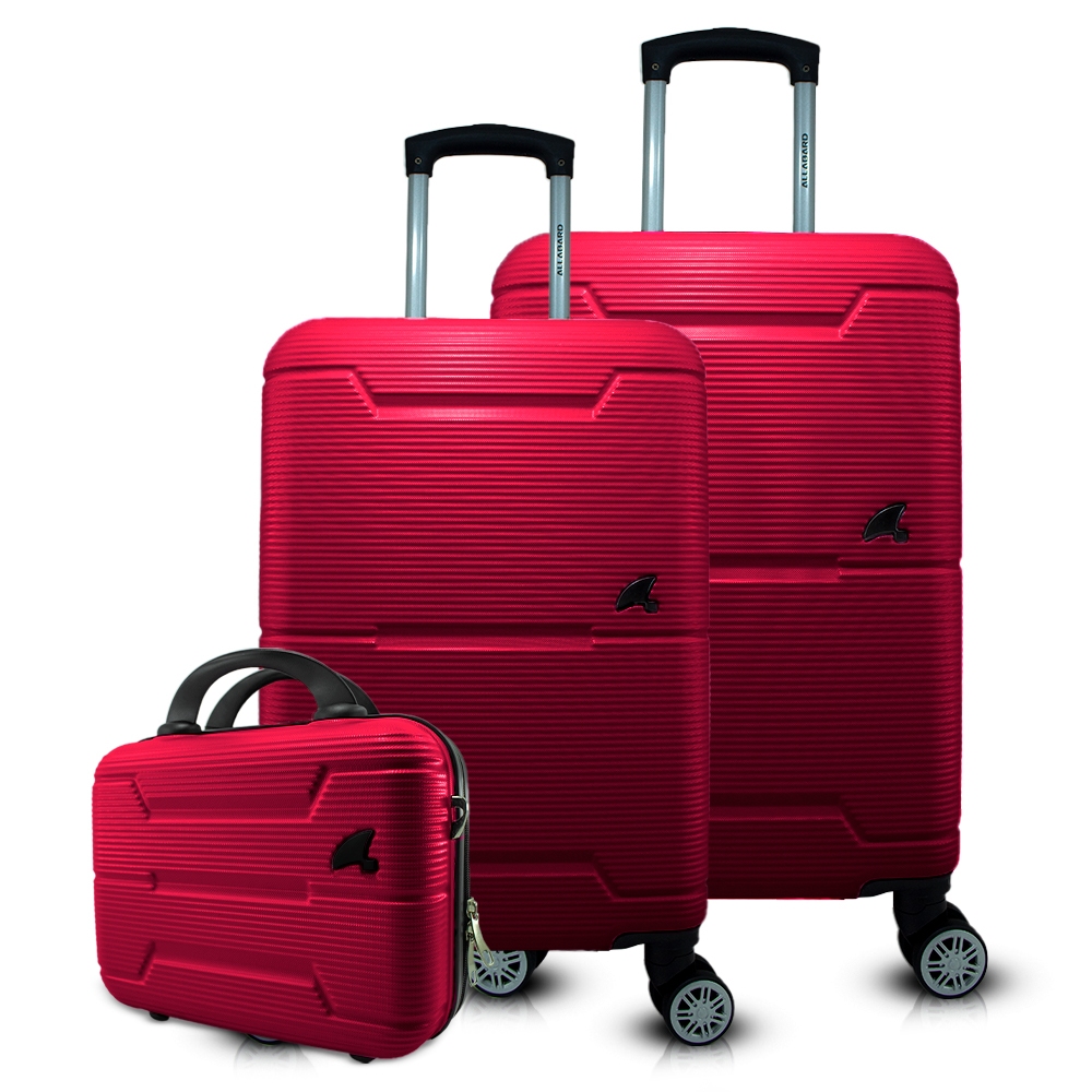 Kit Mala de Bordo Viagem ABS Rígido Frasqueira Bagagem de Mão Avião ANAC Rodinhas 360