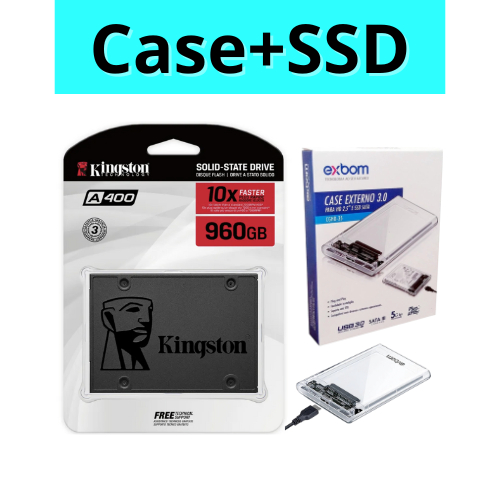 SSD Externo Portátil Kingston 1TB/2TB//960GB +Case HD Externo 3.0 Sata XS1000R P