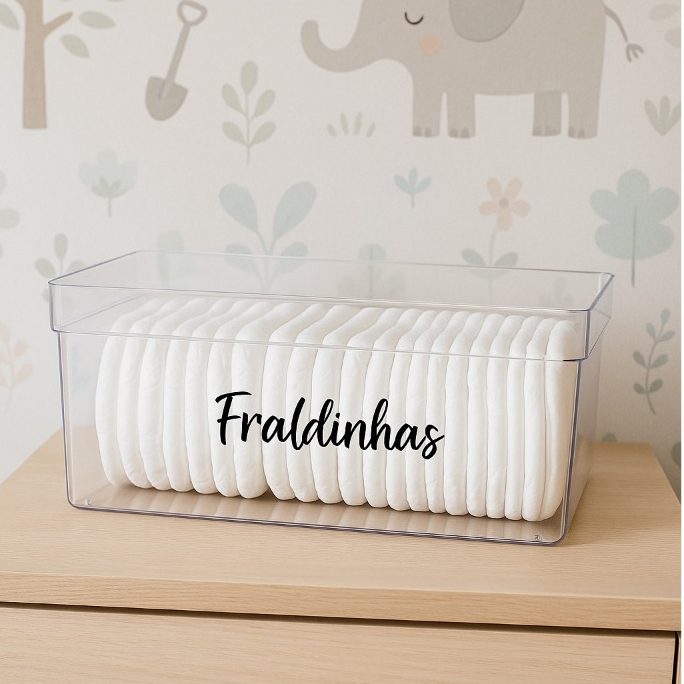 Organizador Acrílico Transparente Para Fraldas de Bebê