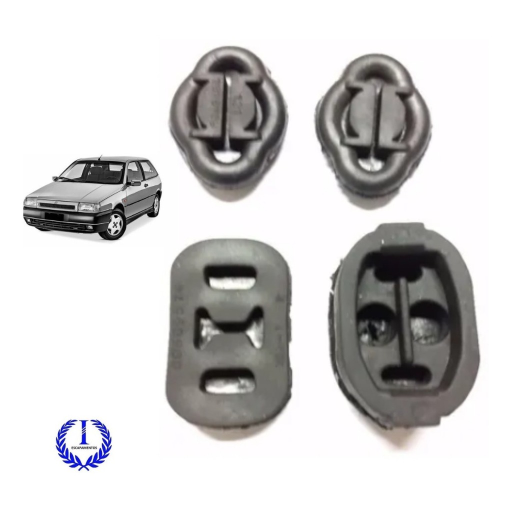 Borracha Coxim Escapamento Fiat Tipo 1.6 96... Kit Com 4 Pç