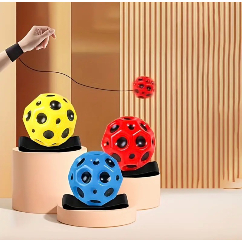Super Bola Lunar Pula Com Elastico Alto Elástica Saltitante De Alta Resistencia Bola Quica Muito Alto Bola Colorida