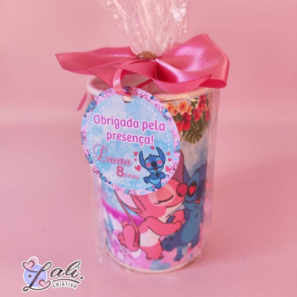 Cofrinho Personalizado com tema Stitch e Angel | Lembrancinha Festa Infantil | FAZEMOS TODOS OS TEMAS