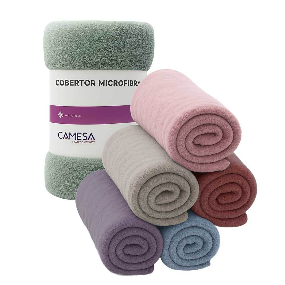 Manta Cobertor Casal 180x220cm Microfibra Soft Macia Camesa