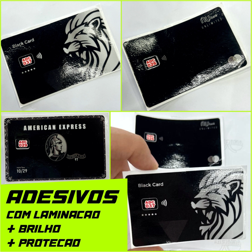 Adesivo PROTEÇÃO para cartão de crédito e débito SKIN CARD CAPA (película protetora) - BLACK CARD PRETO